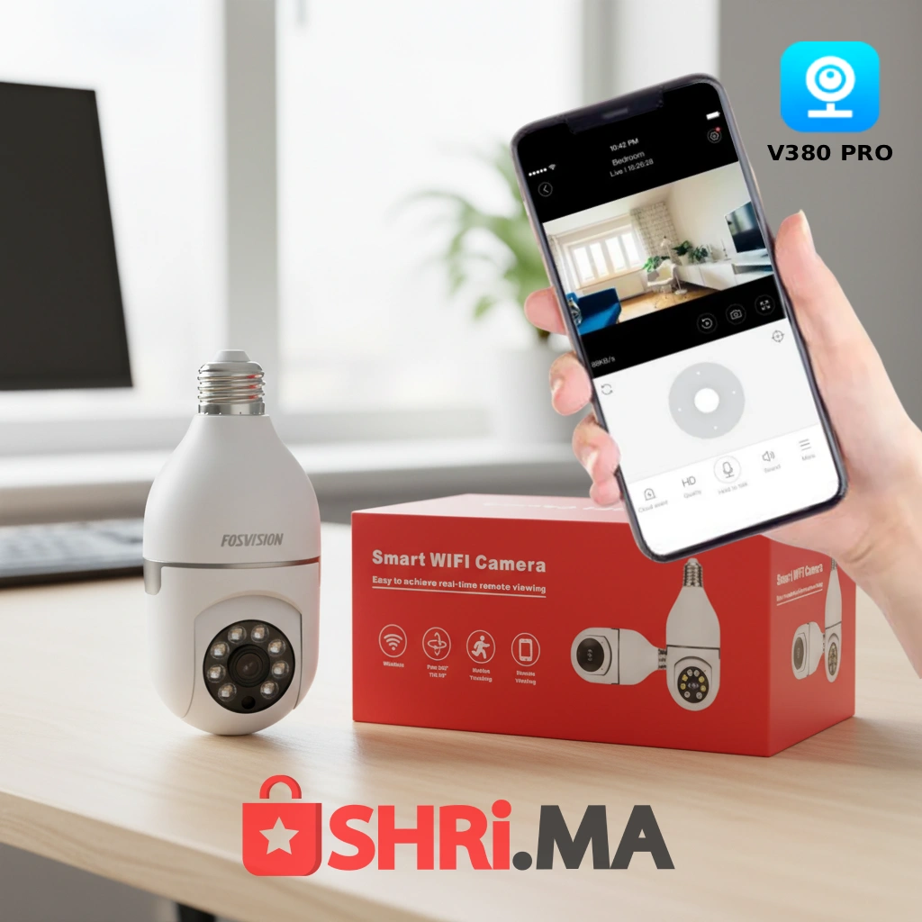 كاميرا المصباح الذكية V360Pro — بتتبع الحركة والرؤية الليلية